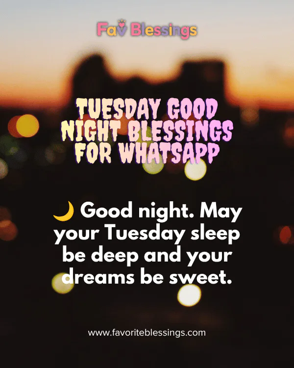 Tuesday Good Night Blessings for WhatsApp