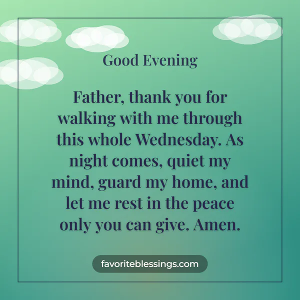 Wednesday Evening Prayers for Tonight