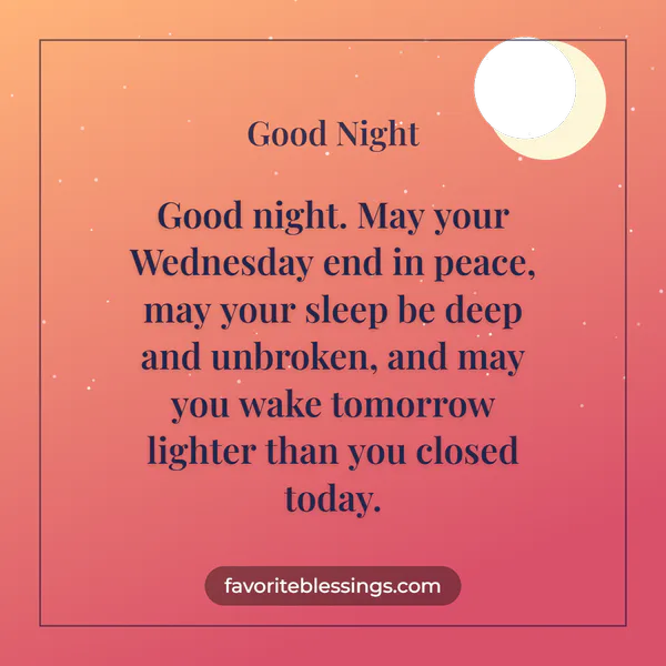 Good Night Wednesday Blessings