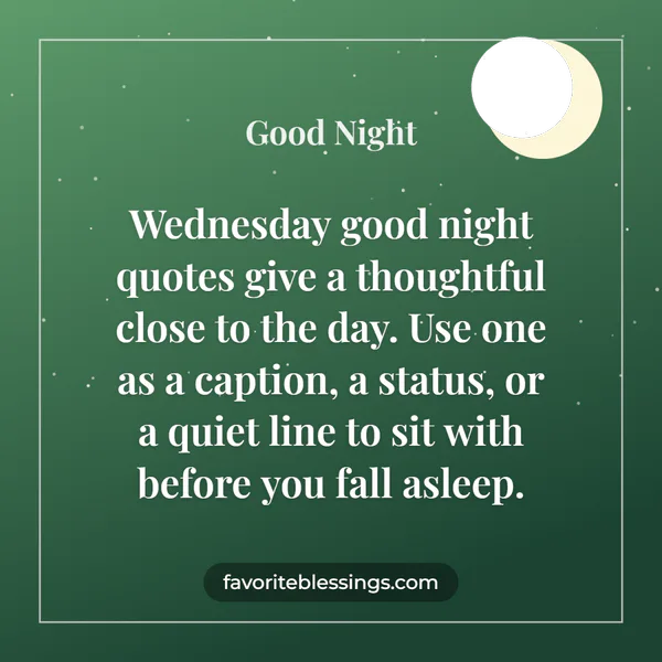 Wednesday Good Night Quotes